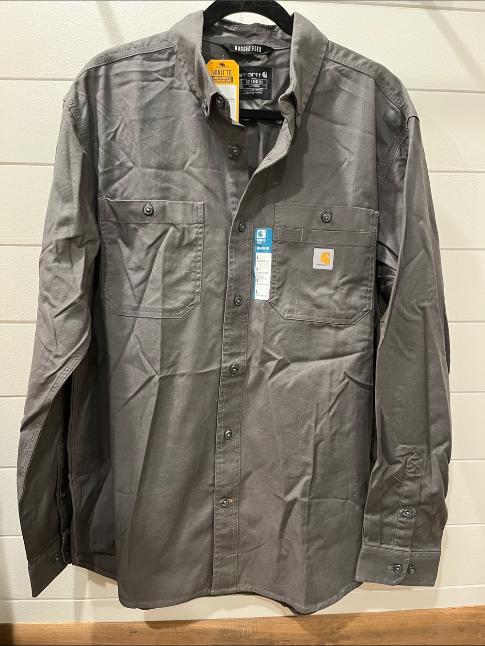 Carhartt Gray Rugged Flex Long-Sleeve Shirt Jacket